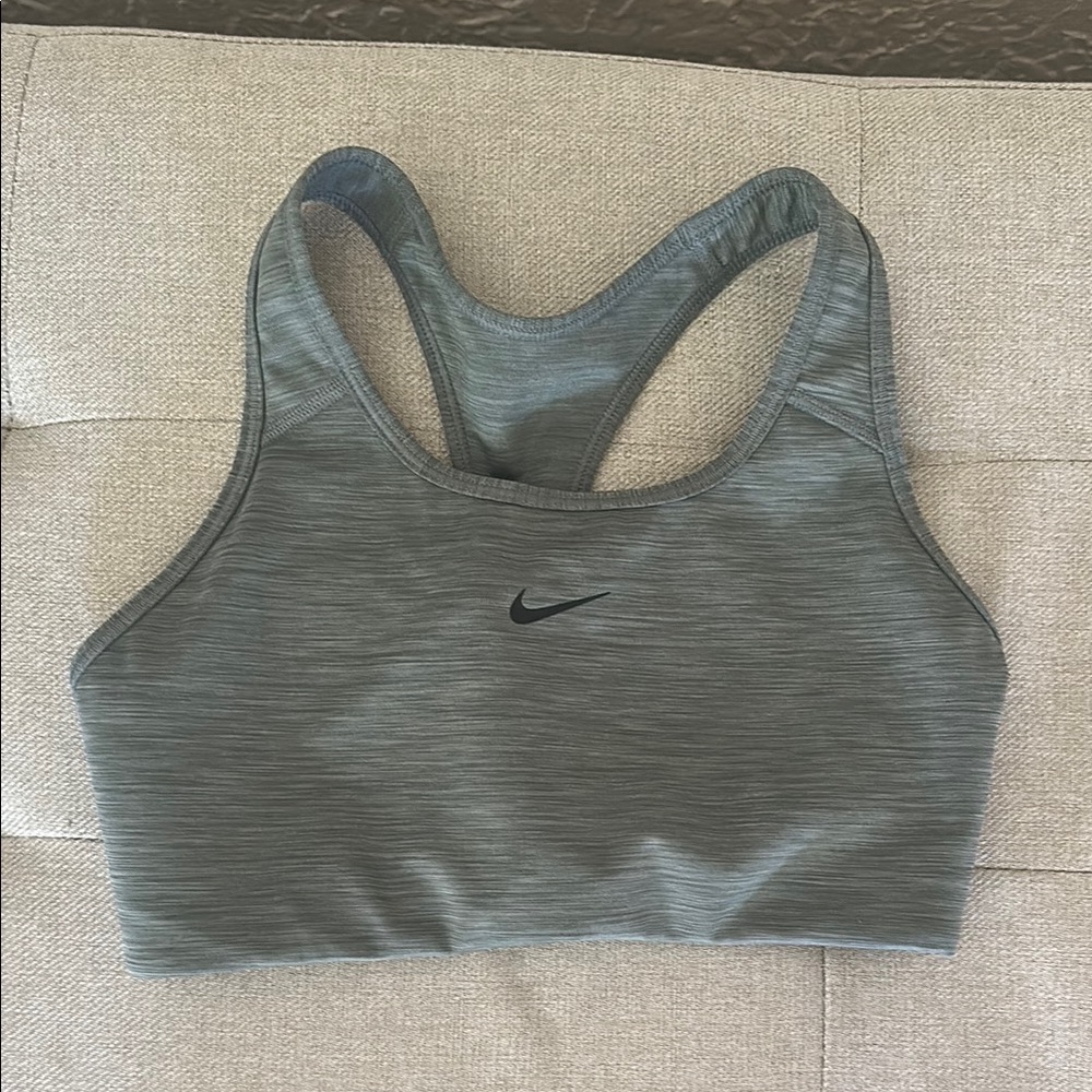 Nike Gray High-Support Sports Bra with Racerback